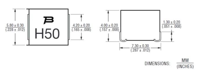 機械図面 - Bourns SF-2923HC-C SingleFuse™ SMDヒューズ
